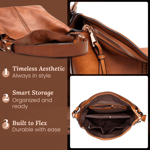 Handcrafted Convertible Leather Hobo Bag