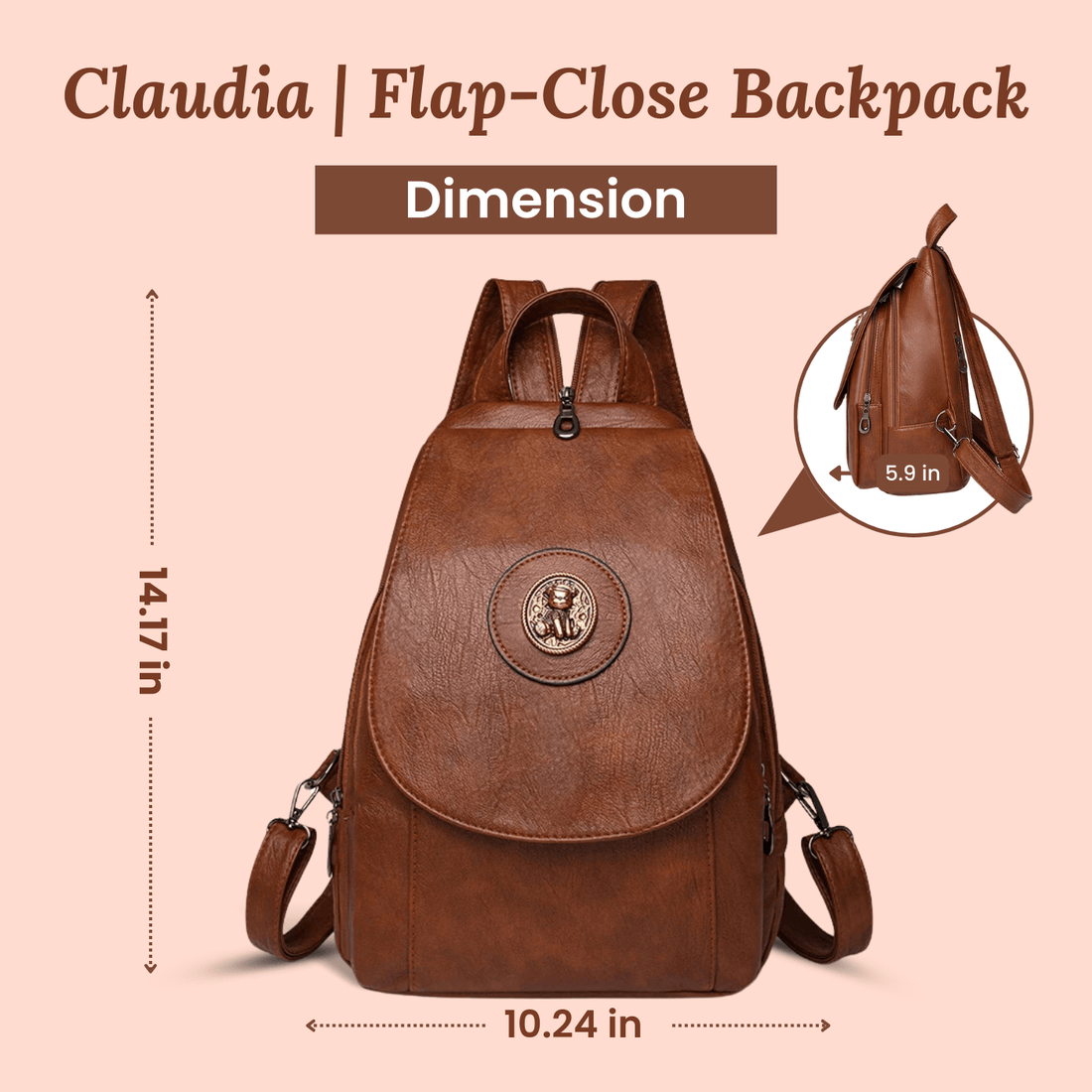 Claudia Backpack, size guide, product photo 4